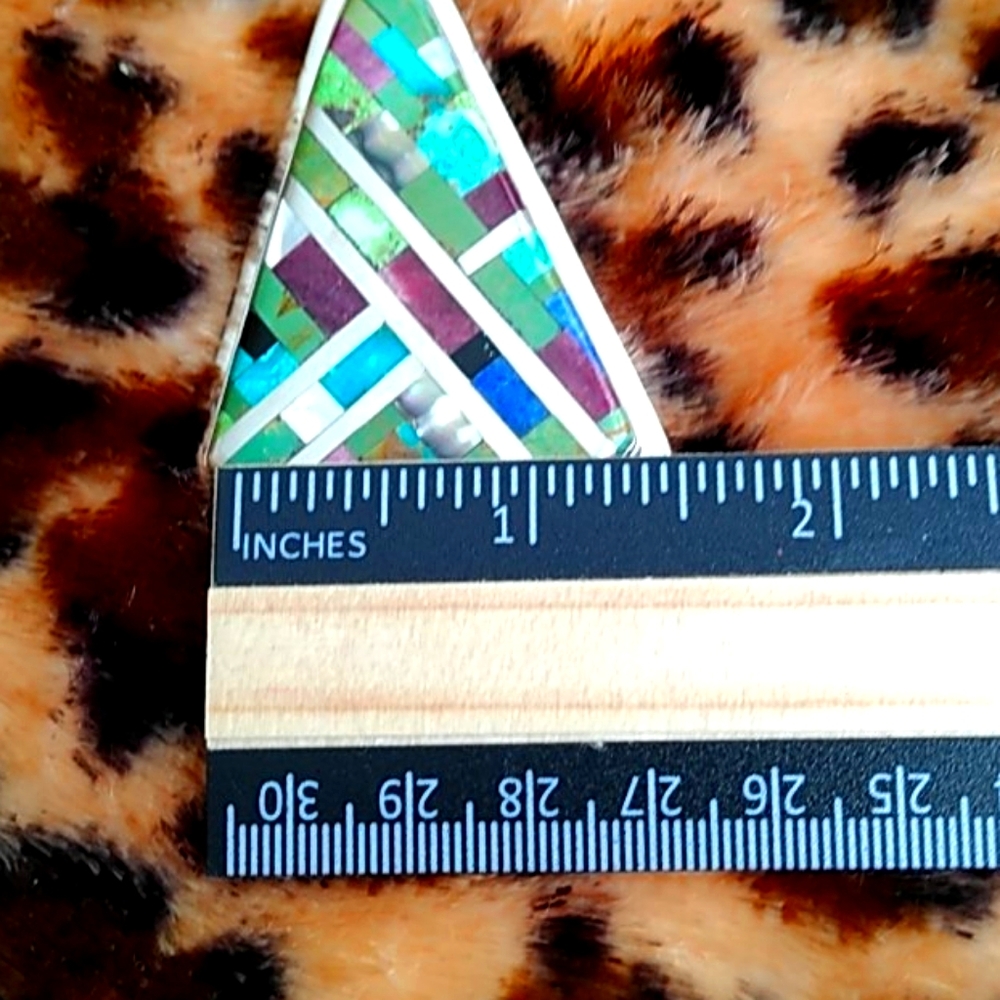 VINTAGE INLAID TURQUOISE PENDENT AND 3 STRAND TORS - Picture 7 of 11